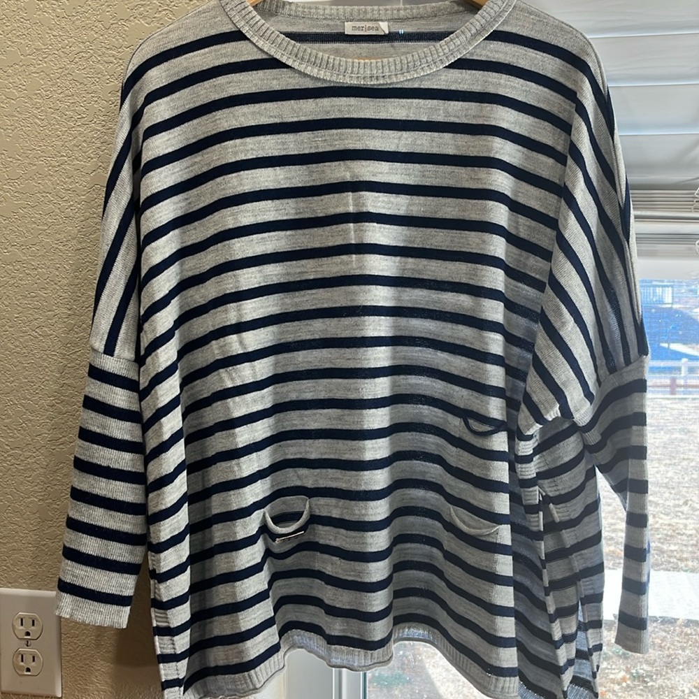 Mersea Catalina sweater OS (grey/blue stripe)